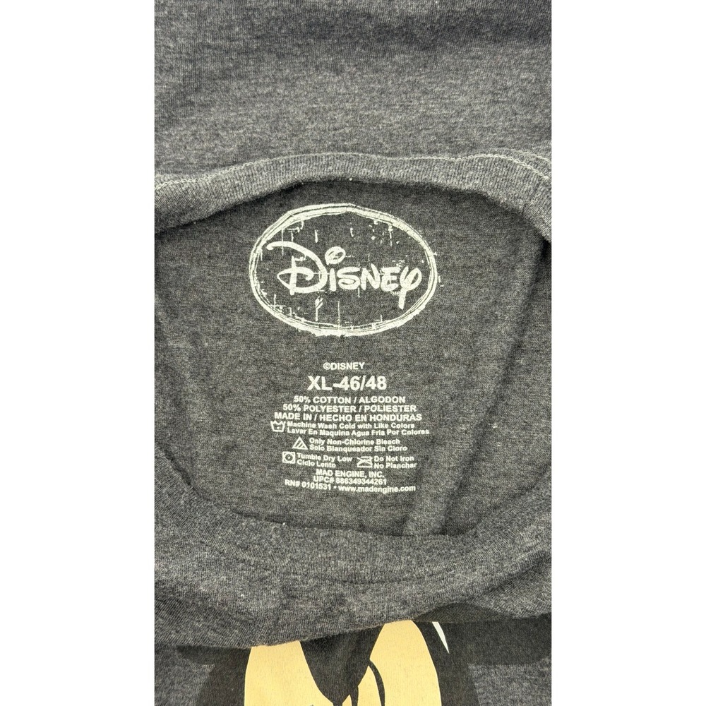 Disney Mickey Mouse Buff Muscular Funny Graphic Tee Charcoal Grey XL EUC - Picture 3 of 3
